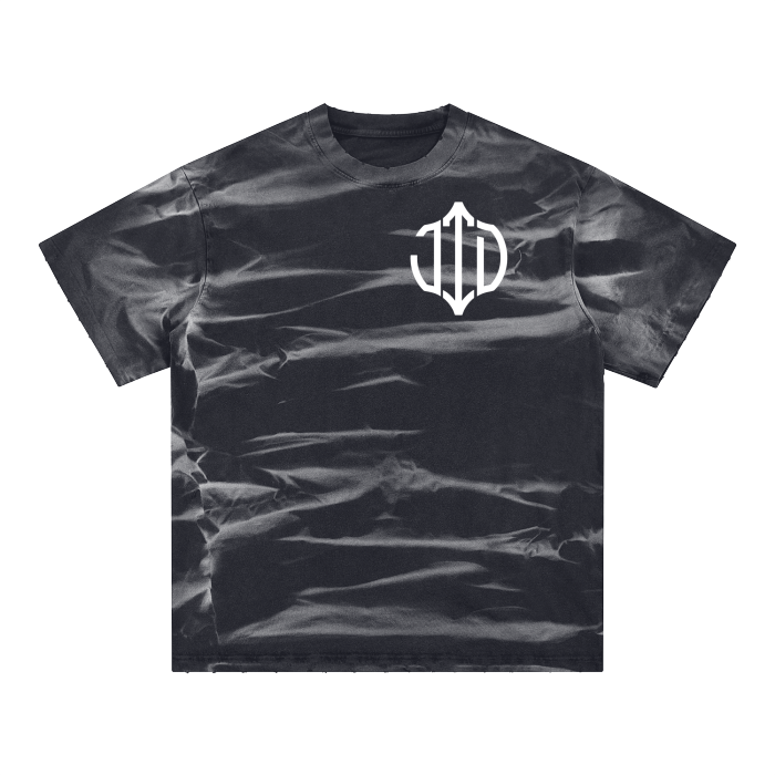 Irregular Stripe Frayed Monkey Washed T-Shirt - 250 GSM